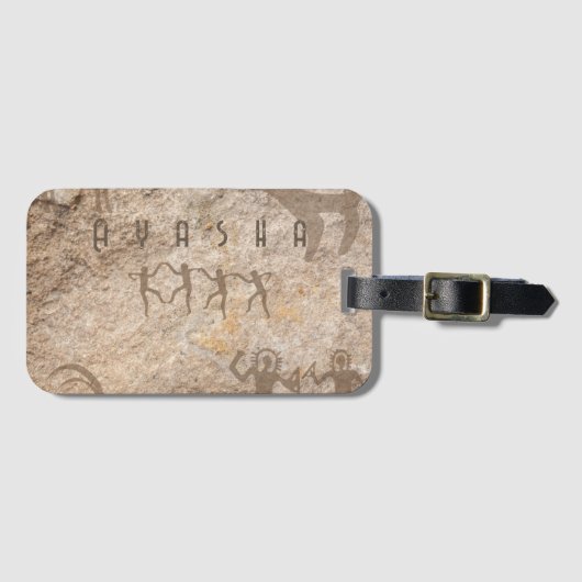 サウスウェスト・ペトログリフ | オーダーメイド ネイティブ ラゲッジタグ (正面横)