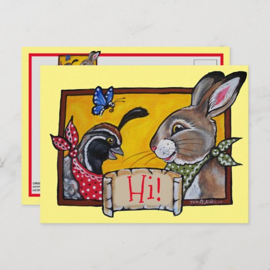 サウスウェストhiハローアニマルラビットウズワイル土産 ポストカード (正面/裏面)