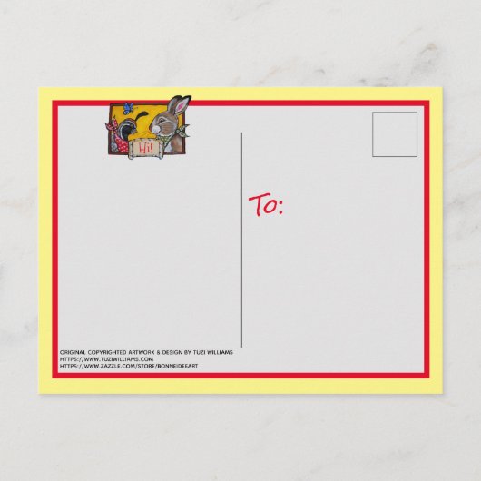 サウスウェストhiハローアニマルラビットウズワイル土産 ポストカード (裏面)
