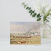 サウスウェールズ州スワンシーの近くの風景(パネル上の油) ポストカード (スタンド正面)