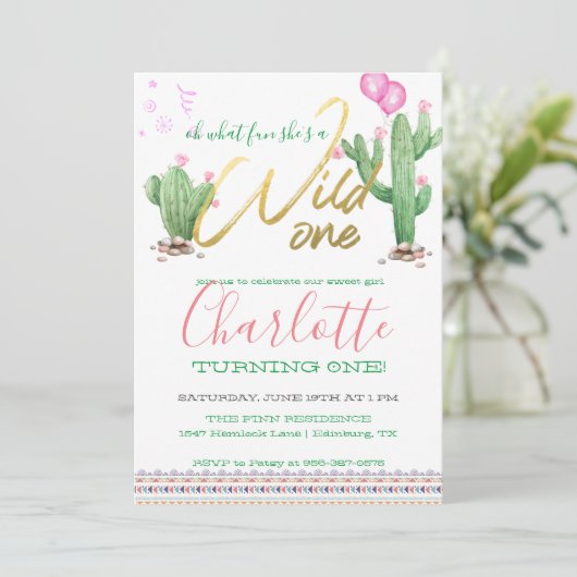 サウスウエスサウンサボスファースト誕生日 招待状 (スタンド正面)