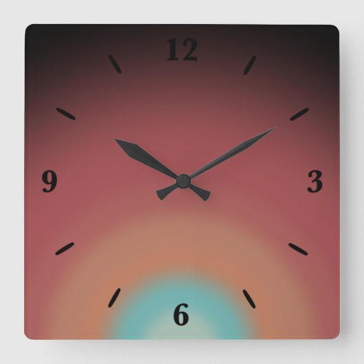 サウスウエスタンサウスウエストデザートレインボーアートデザイン スクエア壁時計 (正面)