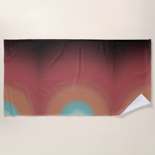 サウスウエスタンサウスウエストデザートレインボーアートデザイン ビーチタオル (正面)