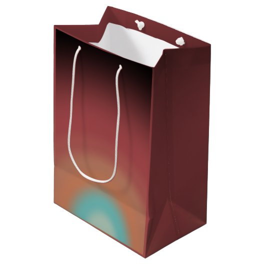 サウスウエスタンサウスウエストデザートレインボーアートデザイン ミディアムペーパーバッグ (正面アングル)