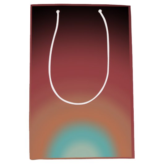 サウスウエスタンサウスウエストデザートレインボーアートデザイン ミディアムペーパーバッグ (正面)