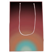 サウスウエスタンサウスウエストデザートレインボーアートデザイン ミディアムペーパーバッグ (裏面)