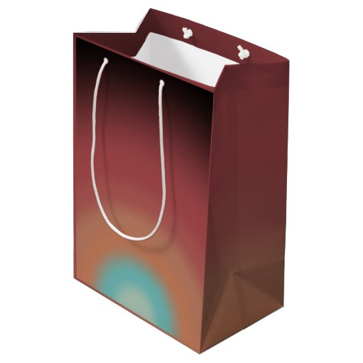 サウスウエスタンサウスウエストデザートレインボーアートデザイン ミディアムペーパーバッグ (裏面アングル)