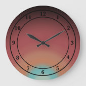 サウスウエスタンサウスウエストデザートレインボーアートデザイン ラージ壁時計 (正面)