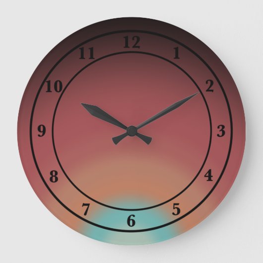 サウスウエスタンサウスウエストデザートレインボーアートデザイン ラージ壁時計 (正面)