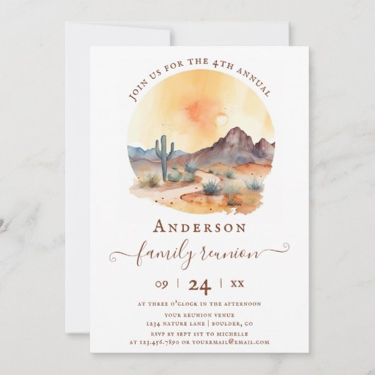 サウスウエスタンデザートアンドサボスファミリー懇親会 招待状 (正面)