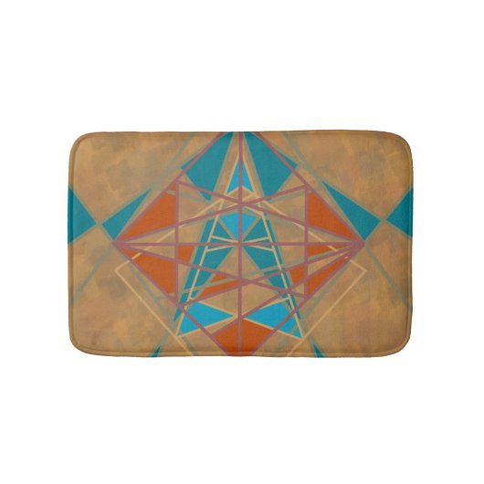 サウスウエスタンデザートインディアンスターマンデザインアート バスマット (正面)