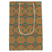 サウスウエスタンデザートインディアンスターマンデザインアート ミディアムペーパーバッグ (裏面)