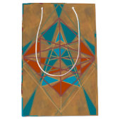 サウスウエスタンデザートインディアンスターマンデザインアート ミディアムペーパーバッグ (正面)