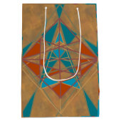 サウスウエスタンデザートインディアンスターマンデザインアート ミディアムペーパーバッグ (裏面)