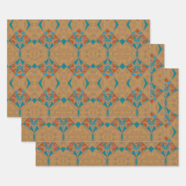 サウスウエスタンデザートインディアンスターマンデザインアート ラッピングペーパーシート