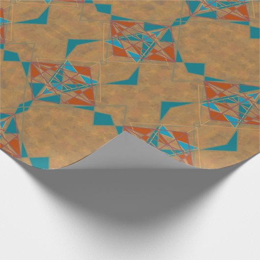 サウスウエスタンデザートインディアンスターマンデザインアート ラッピングペーパー (角)