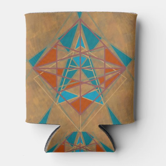 サウスウエスタンデザートインディアンスターマンデザインアート 缶クーラー (正面)