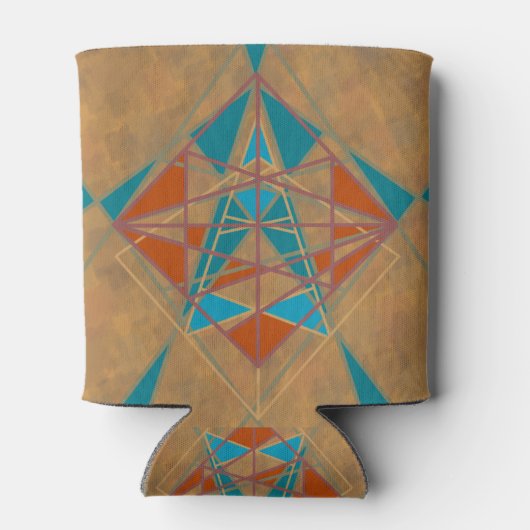 サウスウエスタンデザートインディアンスターマンデザインアート 缶クーラー (裏面)