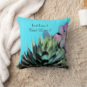 サウスウエストアガベパープルサボテンターコイズスクエア クッション (ブランケット)