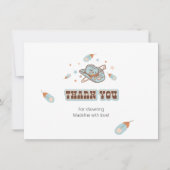 サウスウエストカウボーイハット誕生日ブルーサンキューカード 招待状 (正面)