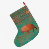 サウスウエストカワイジャベリーナダディパーソナライズされたー ラージクリスマスストッキング (裏面 (吊り時))