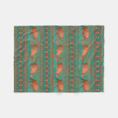 サウスウエストカワイジャベリーナファミリーカッパーティール（緑がかった色）スモール フリースブランケット (正面(横))