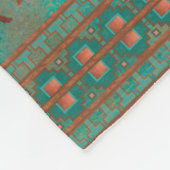 サウスウエストカワイジャベリーナファミリーカッパーティール（緑がかった色）スモール フリースブランケット (角)