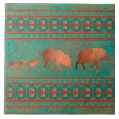 サウスウエストカワイジャベリーナファミリーカッパーティール（緑がかった色） タイル (正面)