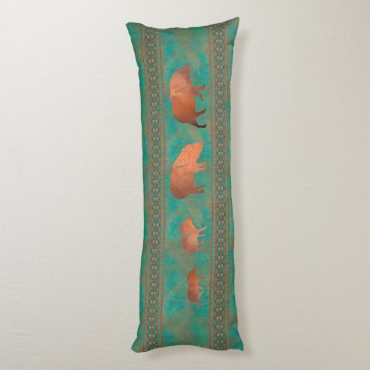 サウスウエストカワイジャベリーナファミリーカッパーティール（緑がかった色） ボディピロー (裏面 (縦))