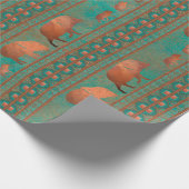 サウスウエストカワイジャベリーナファミリーカッパーティール(緑がかった色) ラッピングペーパー (角)