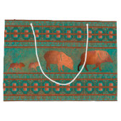 サウスウエストカワイジャベリーナファミリーカッパーティール（緑がかった色） ラージペーパーバッグ (裏面)