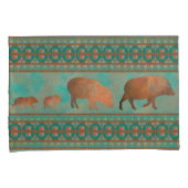 サウスウエストカワイジャベリーナファミリーカッパーティール（緑がかった色） 枕カバー (正面右)