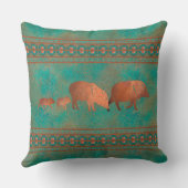 サウスウエストカワイジャベリーナファミリーカッパーティール(緑がかった色)20in クッション (裏面)