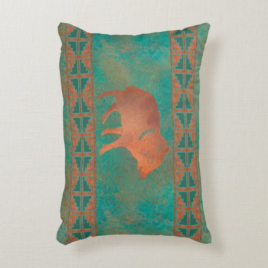 サウスウエストカワイジャベリーナベビー銅ティール（緑がかった色） アクセントクッション (正面(垂直))