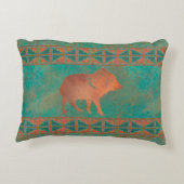 サウスウエストカワイジャベリーナベビー銅ティール（緑がかった色） アクセントクッション (裏面)