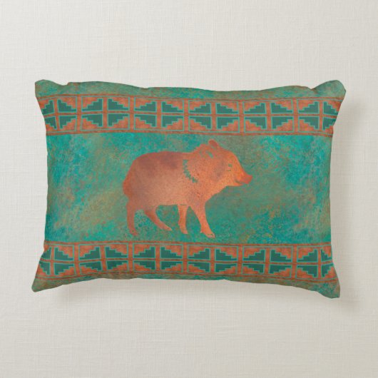 サウスウエストカワイジャベリーナベビー銅ティール（緑がかった色） アクセントクッション (裏面)