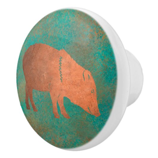 サウスウエストカワイジャベリーナママ銅ティール（緑がかった色） セラミックノブ (右)