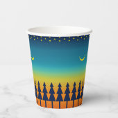 サウスウエストサンセットパインズアンドムーンデザイン 紙コップ (裏面)