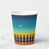 サウスウエストサンセットパインズアンドムーンデザイン 紙コップ (正面)