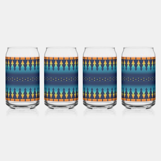 サウスウエストサンセットパインズサドルブランケットスタイルデザイン ガラス缶 (右)