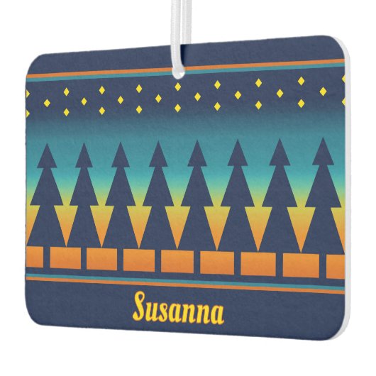 サウスウエストサンセットパインズデザイン パーソナライズされた カーエアーフレッシュナー (左)