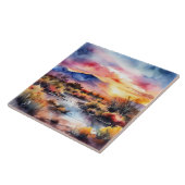 サウスウエストサンセット&マウンテンズウォーターカラースタイル タイル (側面)