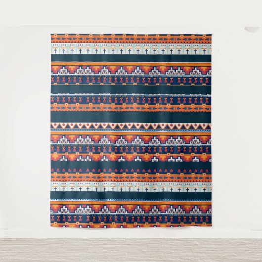 サウスウエストサンタフェ砂漠スタイルボホ先住民 タペストリー (正面)