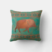 サウスウエストジャベリーナダディ銅ティール(緑がかった色)パターン16in クッション (裏面)