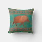 サウスウエストジャベリーナダディ銅ティール(緑がかった色)パターン16in クッション (正面)