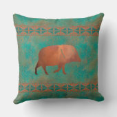 サウスウエストジャベリーナダディ銅ティール(緑がかった色)パターン20in クッション (裏面)