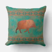 サウスウエストジャベリーナダディ銅ティール(緑がかった色)パターン20in クッション (正面)