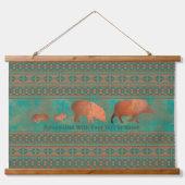 サウスウエストジャベリーナファミリーコッパーティール（緑がかった色） パーソナライズされた 吊り下げ型タペストリー (正面)