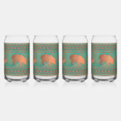 サウスウエストジャベリーナファミリーティール（緑がかった色）飲みグラス ガラス缶 (左)