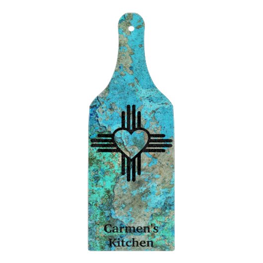 サウスウエストスタイルジアハートターコイズニューメキシコ カッティングボード (正面)
